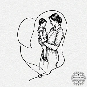Tattoo sketch a silhouette of parents holding... - эскиз тату (№1753470897_0, 25.07.2025 19:14) — tattoo-photo.ru