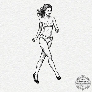 Tattoo sketch a powerful leg in mid-stride, c... - эскиз тату (№1753472321_0, 25.07.2025 19:38) — tattoo-photo.ru