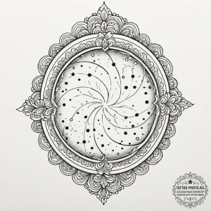 Tattoo design a beautiful, ornate window fram... - эскиз тату (№1753472732_0, 25.07.2025 19:45) — tattoo-photo.ru