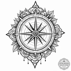 Tattoo sketch a heavy ship's wheel, symbolizi... - эскиз тату (№1753474931_0, 25.07.2025 20:22) — tattoo-photo.ru