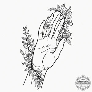 Tattoo sketch a vine wrapping around a human... - эскиз тату (№1753476353_0, 25.07.2025 20:45) — tattoo-photo.ru