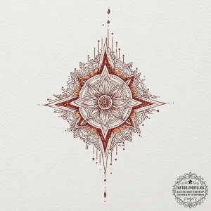 Tattoo design a blend of fiery reds and orang... - эскиз тату (№1753477916_0, 25.07.2025 21:11) — tattoo-photo.ru