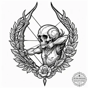 Tattoo sketch a sagittarius archer, with jupi... - эскиз тату (№1753478110_0, 25.07.2025 21:15) — tattoo-photo.ru