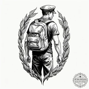 Tattoo sketch a person's silhouette with a he... - эскиз тату (№1753483390_0, 25.07.2025 22:43) — tattoo-photo.ru