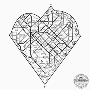 Tattoo design a subway map, but the lines and... - эскиз тату (№1753485107_0, 25.07.2025 23:11) — tattoo-photo.ru