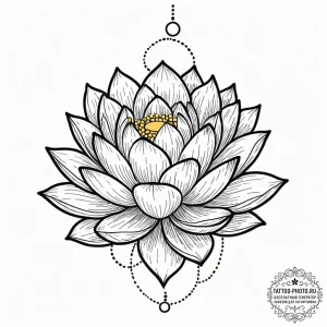 Tattoo sketch a lotus flower made of folded p... - эскиз тату (№1753487809_0, 25.07.2025 23:56) — tattoo-photo.ru