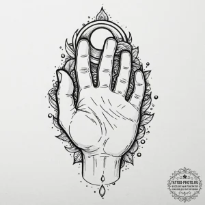 Tattoo sketch a powerful ancient god's hand h... - эскиз тату (№1753488589_0, 26.07.2025 00:09) — tattoo-photo.ru