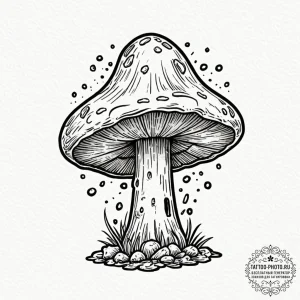 Mushroom cloud, tattoo drawing outline, rough... - эскиз тату (№1753489173_0, 26.07.2025 00:19) — tattoo-photo.ru