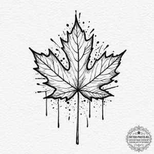 Maple leaf, tattoo line art, on a clean white... - эскиз тату (№1753489366_0, 26.07.2025 00:22) — tattoo-photo.ru