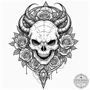 Tattoo design a zodiac animal's head emerging... - эскиз тату (№1753490965_0, 26.07.2025 00:49) — tattoo-photo.ru