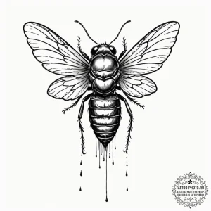Tattoo sketch a cicada, rendered in a japanes... - эскиз тату (№1753491162_0, 26.07.2025 00:52) — tattoo-photo.ru