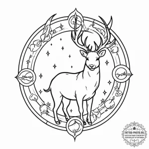 Tattoo design a zodiac animal drawn with a co... - эскиз тату (№1753491569_0, 26.07.2025 00:59) — tattoo-photo.ru