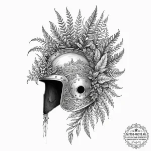 A tattoo design of a slavic warrior's helmet... - эскиз тату (№1753493787_0, 26.07.2025 01:36) — tattoo-photo.ru