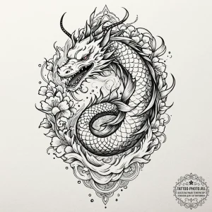 Tattoo design: a portrait of marzanna, with e... - эскиз тату (№1753494189_0, 26.07.2025 01:43) — tattoo-photo.ru