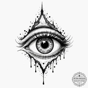 A dotwork tattoo of the crimson king's eye fr... - эскиз тату (№1753494786_0, 26.07.2025 01:53) — tattoo-photo.ru