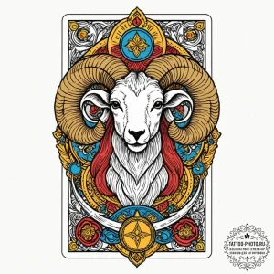 Tattoo sketch an aries ram with the "emperor"... - эскиз тату (№1753495368_0, 26.07.2025 02:02) — tattoo-photo.ru