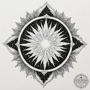 Tattoo sketch a supernova explosion, but the... - эскиз тату (№1753496176_0, 26.07.2025 02:16) — tattoo-photo.ru