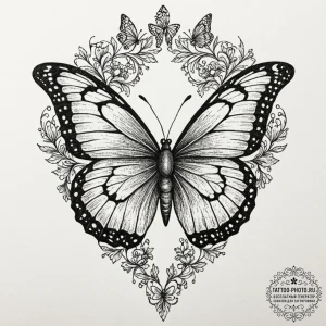 Tattoo sketch a butterfly with its wings bein... - эскиз тату (№1753496770_0, 26.07.2025 02:26) — tattoo-photo.ru
