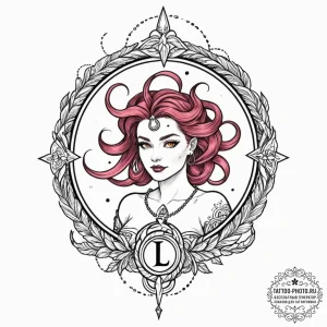 Lilith's sigil, ink illustration for tattoo,... - эскиз тату (№1753497574_0, 26.07.2025 02:39) — tattoo-photo.ru