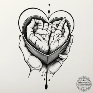 Tattoo sketch a weathered, scarred hand gentl... - эскиз тату (№1753499967_0, 26.07.2025 03:19) — tattoo-photo.ru