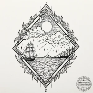 Tattoo sketch an abstract representation of a... - эскиз тату (№1753501555_0, 26.07.2025 03:45) — tattoo-photo.ru