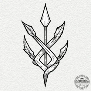 Tattoo design a subtle 'respawn' arrow linewo... - эскиз тату (№1753502324_0, 26.07.2025 03:58) — tattoo-photo.ru