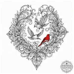 A book with pages turning into birds, tattoo... - эскиз тату (№1753503743_0, 26.07.2025 04:22) — tattoo-photo.ru