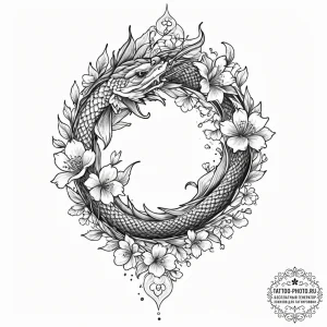 Tattoo sketch a flower blooming from a specif... - эскиз тату (№1753510094_0, 26.07.2025 06:08) — tattoo-photo.ru