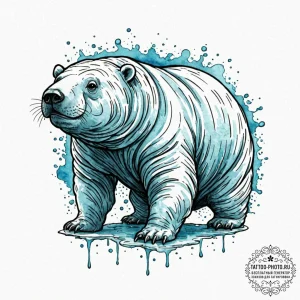 Tardigrade (water bear), tattoo sketch design... - эскиз тату (№1753510895_0, 26.07.2025 06:21) — tattoo-photo.ru