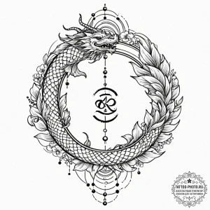 Tattoo sketch libra's scales, one side a geom... - эскиз тату (№1753511098_0, 26.07.2025 06:24) — tattoo-photo.ru
