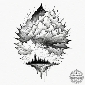 Tattoo sketch an abstract representation of a... - эскиз тату (№1753511498_0, 26.07.2025 06:31) — tattoo-photo.ru