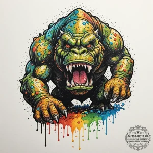 43. a sketch of a rancor, monstrous and power... - эскиз тату (№1753512498_0, 26.07.2025 06:48) — tattoo-photo.ru
