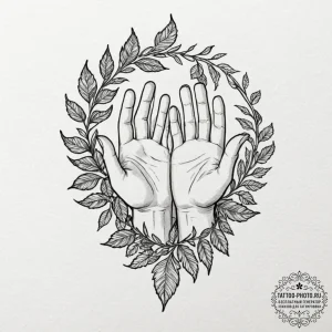 Tattoo design a vine with leaves that are sma... - эскиз тату (№1753512687_0, 26.07.2025 06:51) — tattoo-photo.ru