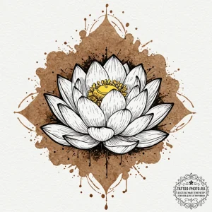 Lotus, concept art for tattoo, watercolor tat... - эскиз тату (№1753513482_0, 26.07.2025 07:04) — tattoo-photo.ru