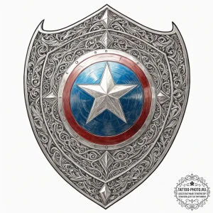 A graphic novel panel of captain america's sh... - эскиз тату (№1753515080_0, 26.07.2025 07:31) — tattoo-photo.ru
