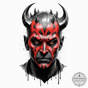 Graphic novel style portrait of a menacing da... - эскиз тату (№1753515274_0, 26.07.2025 07:34) — tattoo-photo.ru
