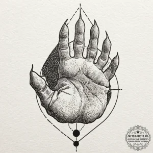 A close-up of a house cat's paw, showing the... - эскиз тату (№1753515862_0, 26.07.2025 07:44) — tattoo-photo.ru