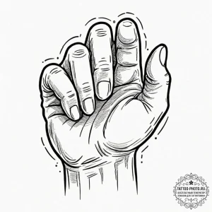 Tattoo design a clenched fist made of stylize... - эскиз тату (№1753518438_0, 26.07.2025 08:27) — tattoo-photo.ru