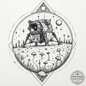 Tattoo sketch a lunar landing module, but it... - эскиз тату (№1753521431_0, 26.07.2025 09:17) — tattoo-photo.ru