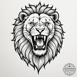 Tattoo design a stylized lion's roar or a bir... - эскиз тату (№1753522231_0, 26.07.2025 09:30) — tattoo-photo.ru