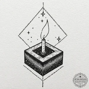 Tattoo sketch a single, unlit matchstick held... - эскиз тату (№1753522811_0, 26.07.2025 09:40) — tattoo-photo.ru