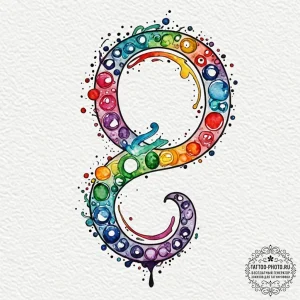 An interrobang symbol, tattoo drawing outline... - эскиз тату (№1753523400_0, 26.07.2025 09:50) — tattoo-photo.ru