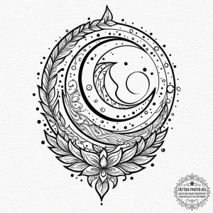 Tattoo design a single, dark, new moon, but i... - эскиз тату (№1753523601_0, 26.07.2025 09:53) — tattoo-photo.ru