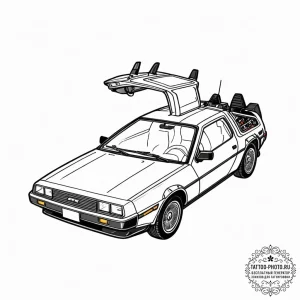 The delorean from back to the future, artisti... - эскиз тату (№1753526333_0, 26.07.2025 10:38) — tattoo-photo.ru