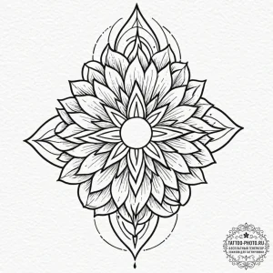 Tattoo design: a kolovrat with each ray endin... - эскиз тату (№1753527335_0, 26.07.2025 10:55) — tattoo-photo.ru