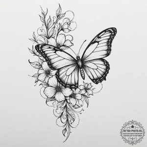 Tattoo sketch a wilted, dying flower that, wh... - эскиз тату (№1753527537_0, 26.07.2025 10:58) — tattoo-photo.ru