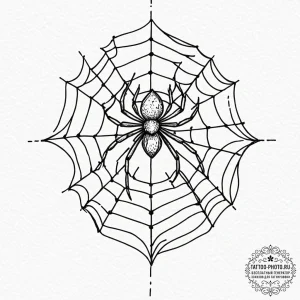 Tattoo sketch a spiderweb, delicate yet stron... - эскиз тату (№1753529320_0, 26.07.2025 11:28) — tattoo-photo.ru