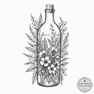 Tattoo sketch a plant growing inside a broken... - эскиз тату (№1753529512_0, 26.07.2025 11:31) — tattoo-photo.ru