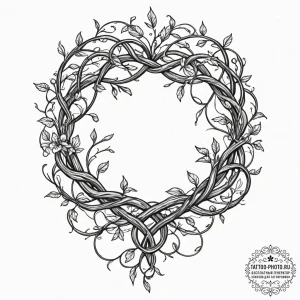 Tattoo sketch two intertwining vines growing... - эскиз тату (№1753530097_0, 26.07.2025 11:41) — tattoo-photo.ru