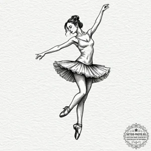 Tattoo sketch a small, graceful dancer's silh... - эскиз тату (№1753530897_0, 26.07.2025 11:54) — tattoo-photo.ru